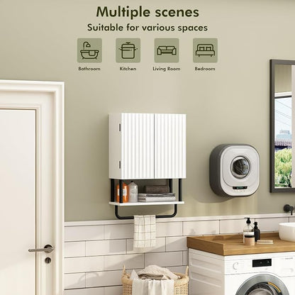 RUSTOWN Fluted Bathroom Wall Cabinet - Image 4