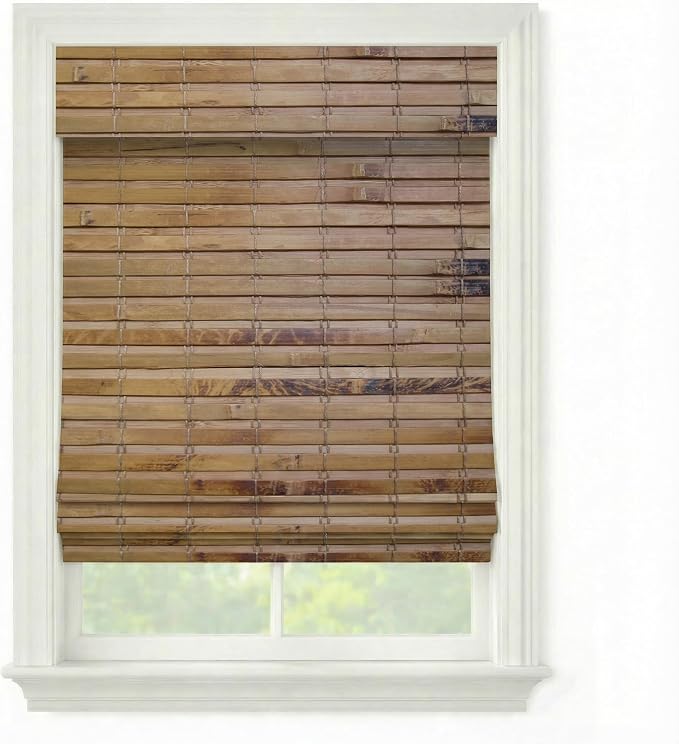 Cordless Woven Wood Roman Shades, 36W x 48H, Hatteras Camel, Sizes 20-72 Wide by FirstRateBlinds