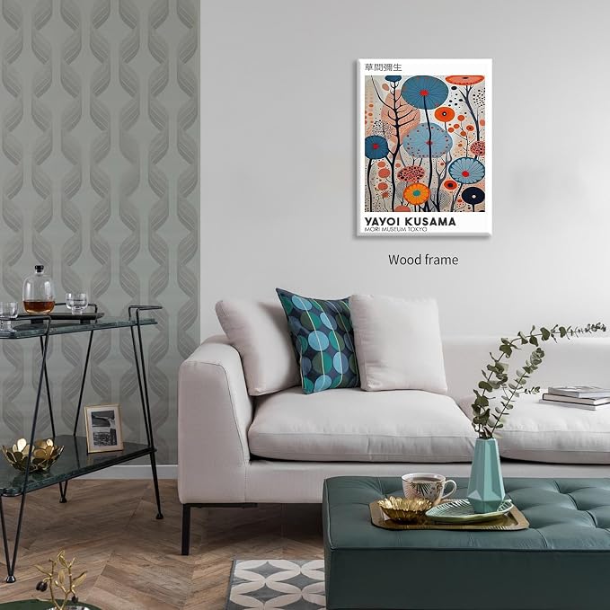 Yayoi Kusama Framed Wall Art 20x30in Vintage Japanese Painting Posters Tokyo - Image 4