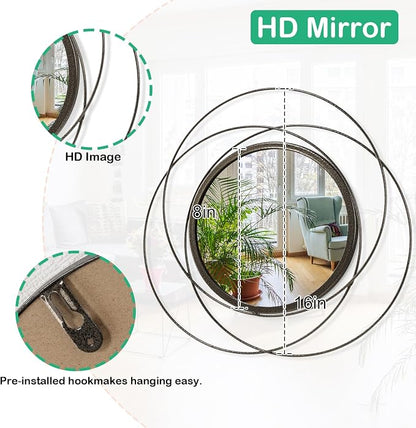 Circle Mirror Wall Decorative Metal Mirror Art Small Round Wall-Mounted Mirror - Image 7