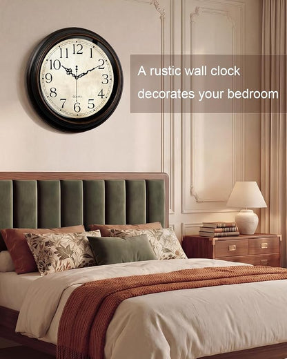 Vintage Wall Clock 16 Inch Quartz Silent Non-Ticking Analog Clock Battery - Image 7