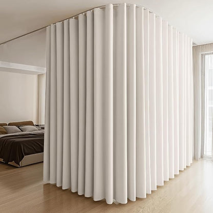 MaKefeile Room Divider Curtains & Flexible Bendable Tracks Set, Privacy by Makefeileshade
