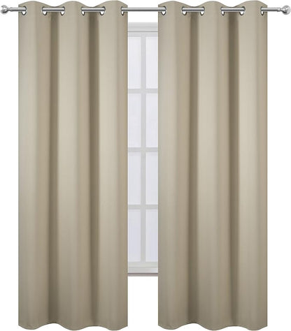 LEMOMO Blackout Curtains 42 x 95 inch/Beige Curtains Set of 2 Panels/Thermal - Image 2