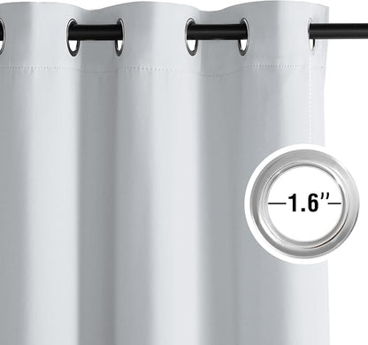 NICETOWN Room Darkening Draperies Curtains Panels, 2 Panels Greyish White W52 x - Image 3