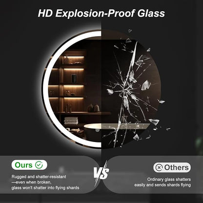 DUMOS 36 Inch Round LED Bathroom Mirror - Image 4