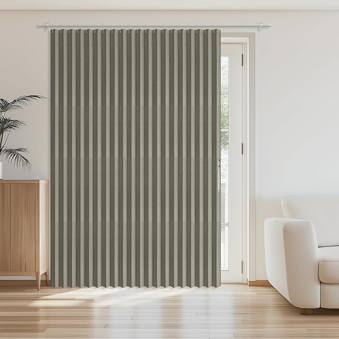 AJAZZ Blackout Accordion Door Curtain 98"x84" Grey by AJAZZ