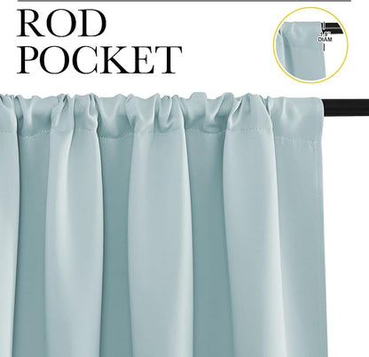 NICETOWN 2 Panels Blackout Curtains, Rod Pocket Thermal Insulated Curtains - Image 2