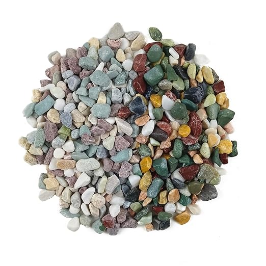 15LB Succulents Rocks for Plants Cactus Gravel Pebbles for Fish Tank 1/2 Inch Natural River Rocks for Vase, Aquarium, Landscaping,Bonsai,Terrarium Pebbles, Mixed Color