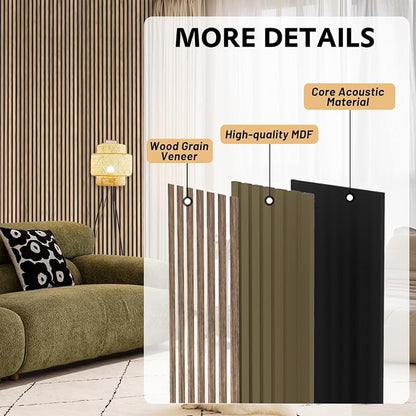 RITOLLO 4 Pack Wood Panels for Wall, 47.2"×23.6"×0.7" Wood Slat Acoustic Panels - Image 3