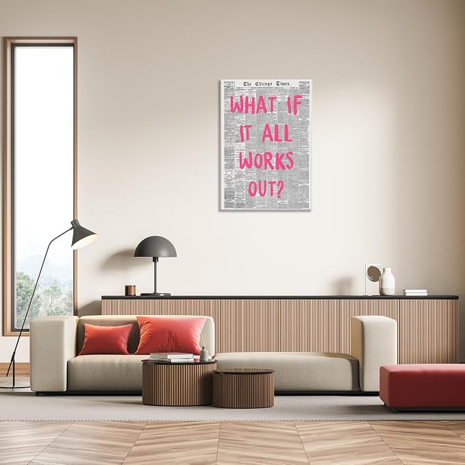 Liyark Retro Trendy Newspaper Canvas Wall Art What If All Works Out Poster - Image 6