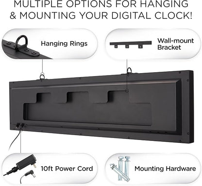 Ivation Oversized 36" Outdoor Waterproof Digital Clock, Auto Time Sync - Image 8