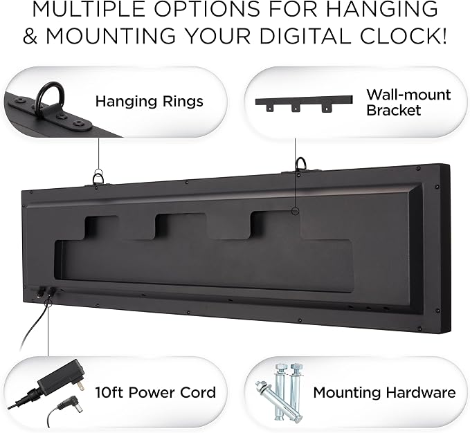 Ivation Oversized 48" Outdoor Waterproof Digital Clock, Auto Time Sync - Image 8