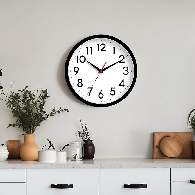 DAXSMY Wall Clock Analog 10 Inch Silent Non Ticking Battery Operated Modern - Image 4