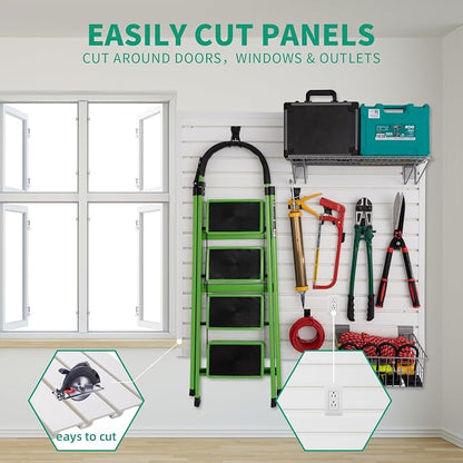 FRAYSCENT Slat Wall Paneling Garage Slat Wall Storage Systems Slatwall Panels - Image 5