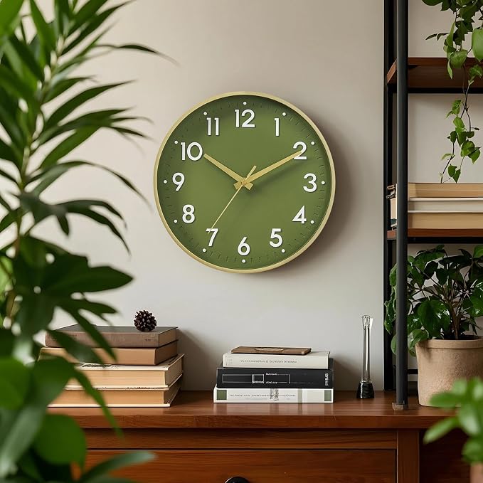 Mosewa Wall Clock 12 Inch, Battery Operated Non-Ticking Modern Analog Clock - Image 2