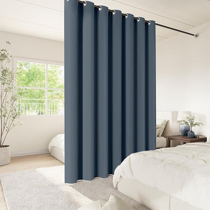 ChrisDowa Room Divider Curtain 90 Inches Long, Wide Blackout Sliding Door - Image 2