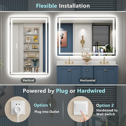 60x36 LED Bathroom Mirror with Lights, Backlit and Front Lit Anti-Fog Lighted - Image 6