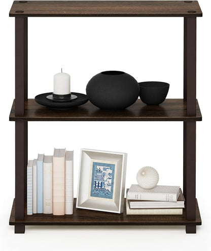 Furinno TURN-S-TUBE Storage Shelves, 3-Tier Book Shelf, Corner Shelf, Toolless - Image 4