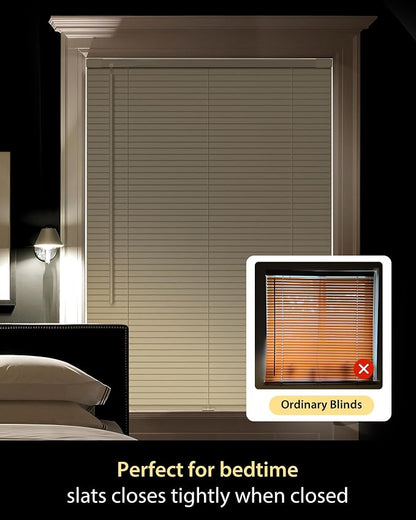 UNISHADES Custom No Tools No Drill Cordless Mini Blinds, 100% Privacy L-Shaped - Image 5