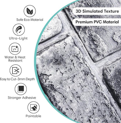 Commomy 3D Faux Brick Wall Panels Peel and Stick - Image 3
