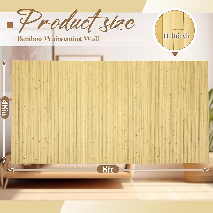 Juexica 2 Pcs Natural Bamboo Wall Panel - Image 2