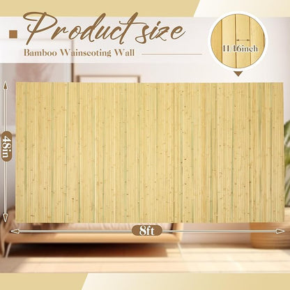 Juexica 2 Pcs Natural Bamboo Wall Panel - Image 2