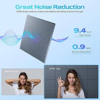 12 Pack Self-Adhesive Acoustic Panels, Soundproof Wall Panels - Image 3