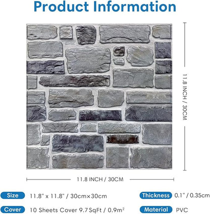 COMSTICKC 3D Faux Stone Wall Panel Peel and Stick Wall Tiles, Ultra-Light Thin - Image 5