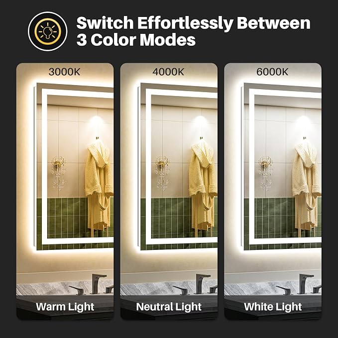 Briivue 68x38 Inch LED Bathroom Mirror - Image 4