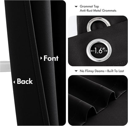 MIULEE Blackout Curtains for Bedroom Living Room 2 Panels, Thermal Insulated - Image 4