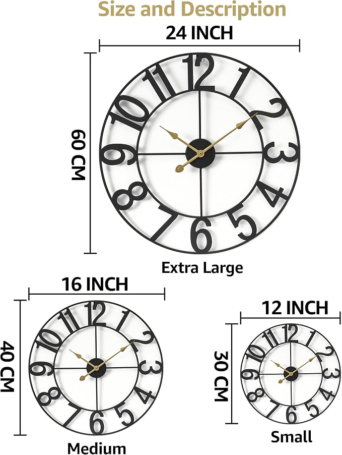 Sorbus Large Wall Clock for Living Room Decor - Image 8