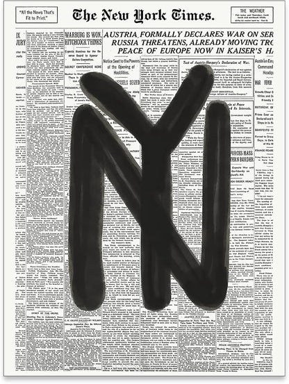 noxozoqm Black and White Newspaper Wall Art Vintage New York City Poster Trendy by Unknown