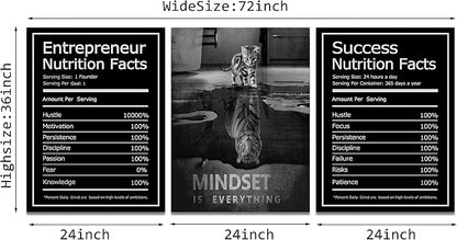 KAWAHONE Motivational Mindset Canvas Wall Art, Success Entrepreneur Nutrition - Image 4