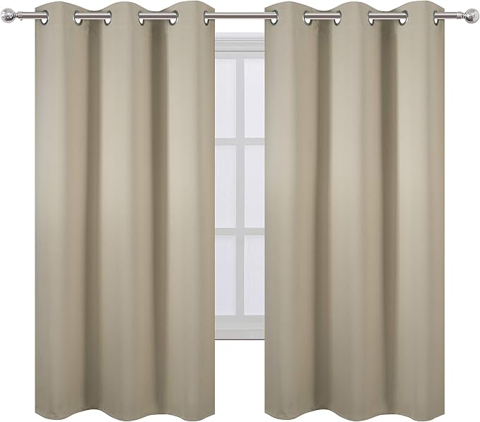 LEMOMO Beige Thermal Blackout Curtains/42 x 63 Inch/Set of 2 Panels Room - Image 2