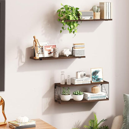 Fixwal Bathroom Floating Shelves Over Toilet, 15.8in Farmhouse Rustic Wood - Image 6