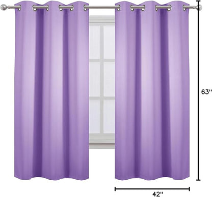 LEMOMO Lavender Blackout Curtains 42 x 63 Inch Length/Set of 2 Curtain - Image 9
