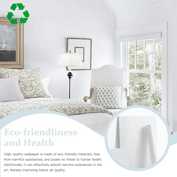 Dimoon 236''x23.6'' Peel and Stick Wallpaper White Contact Paper - Image 8