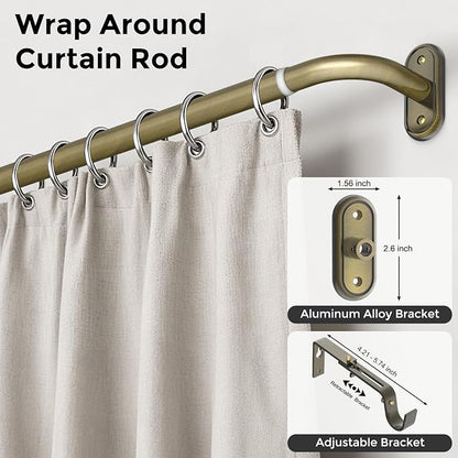 2 Pack Curtain Rods 36-88 Inch, Antique Bronze Wrap Around Blackout Curtain Rods - Image 2