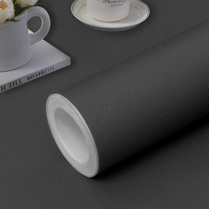 practicalWs 15.7"x 984.2" Grey Wallpaper Self Adhesive Peel and Stick Wall by practicalWs