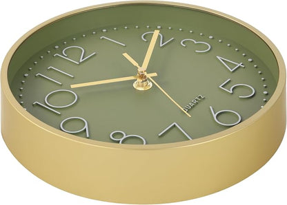 Wall Clock Green, 8 Inch Modern Wall Clocks Battery Operated Silent Non Ticking - Image 7