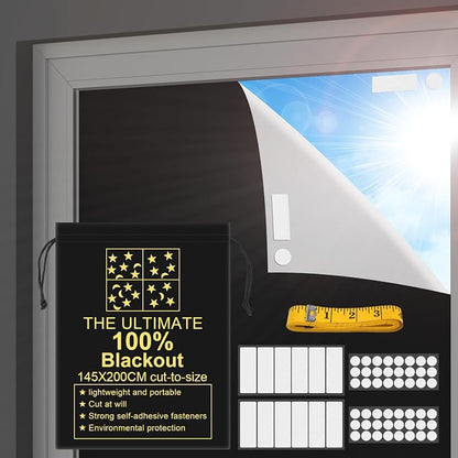 RUseeN Portable Blackout Shades Window Curtains, 100% Blackout Material by RUseeN