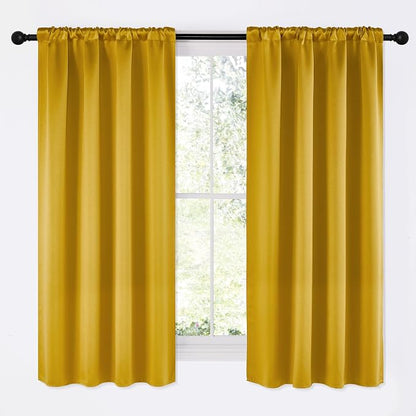 NICETOWN Gold Blackout Cafe Faux Silk Curtains by NICETOWN