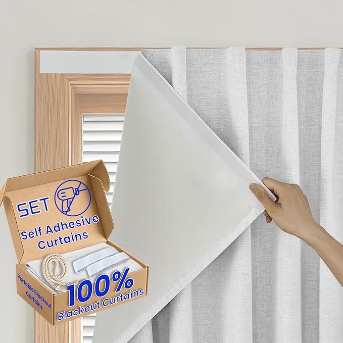 Self-Adhesive Total 100% Blackout Window Treatment by Sovtfides