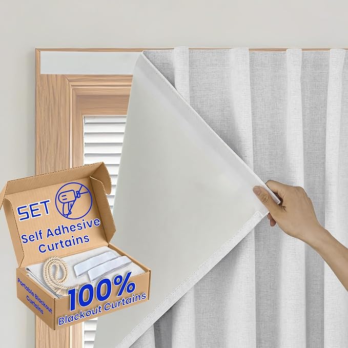 Self-Adhesive 100% Blackout Curtain by Sovtfides