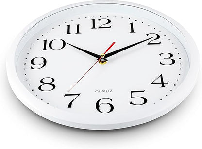 Bernhard Products White Wall Clock Silent Non Ticking, 12 Inch Quality Quartz - Image 4
