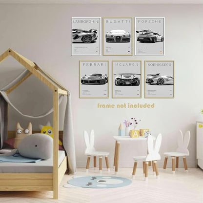 CSLGQGV Car Poster Vintage Racing Car Wall Art Supercar Canvas Prints Painting - Image 8