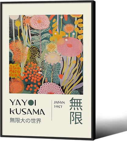 Abstract Yayoi Kusama Posters Japanese Wall Art Vintage Tokyo Aesthetic Prints by Unknown