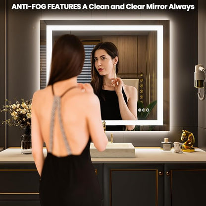 LOAAO 42"x36" LED Bathroom Mirror - Image 2