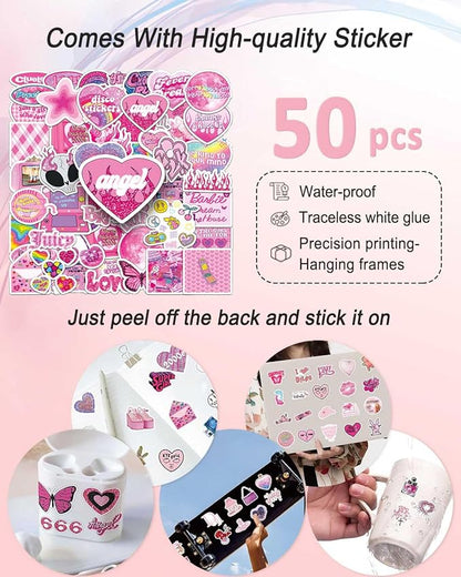 KBKBART Mcbling Y2k Room Decor Aesthetic, Early 2000s Room Decor, Hot Pink Wall - Image 3