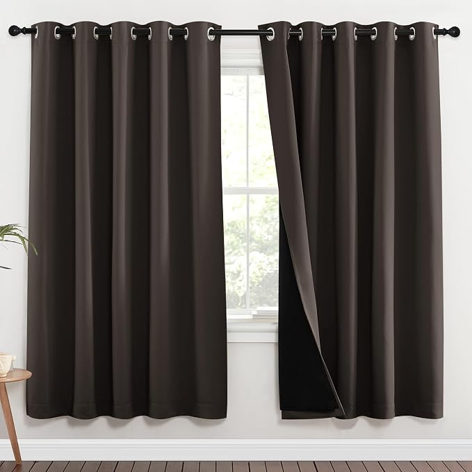 NICETOWN 100% Blackout Window Curtain Panels, 2 Pieces, 70-inch Wide Per Panel by NICETOWN